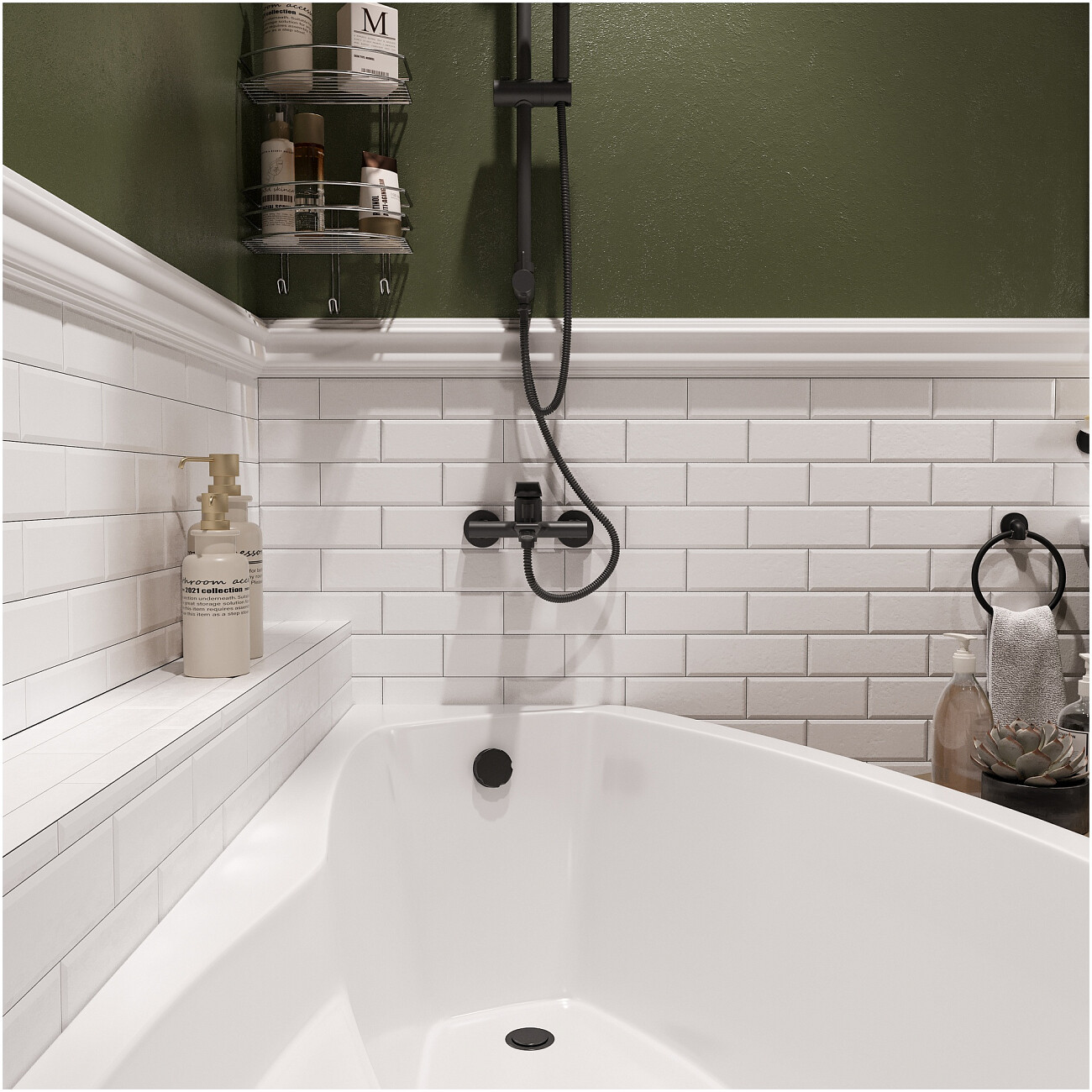 Смеситель для ванны с душем настенный черный Stworki "Монтре" S30100BK - изображение 6