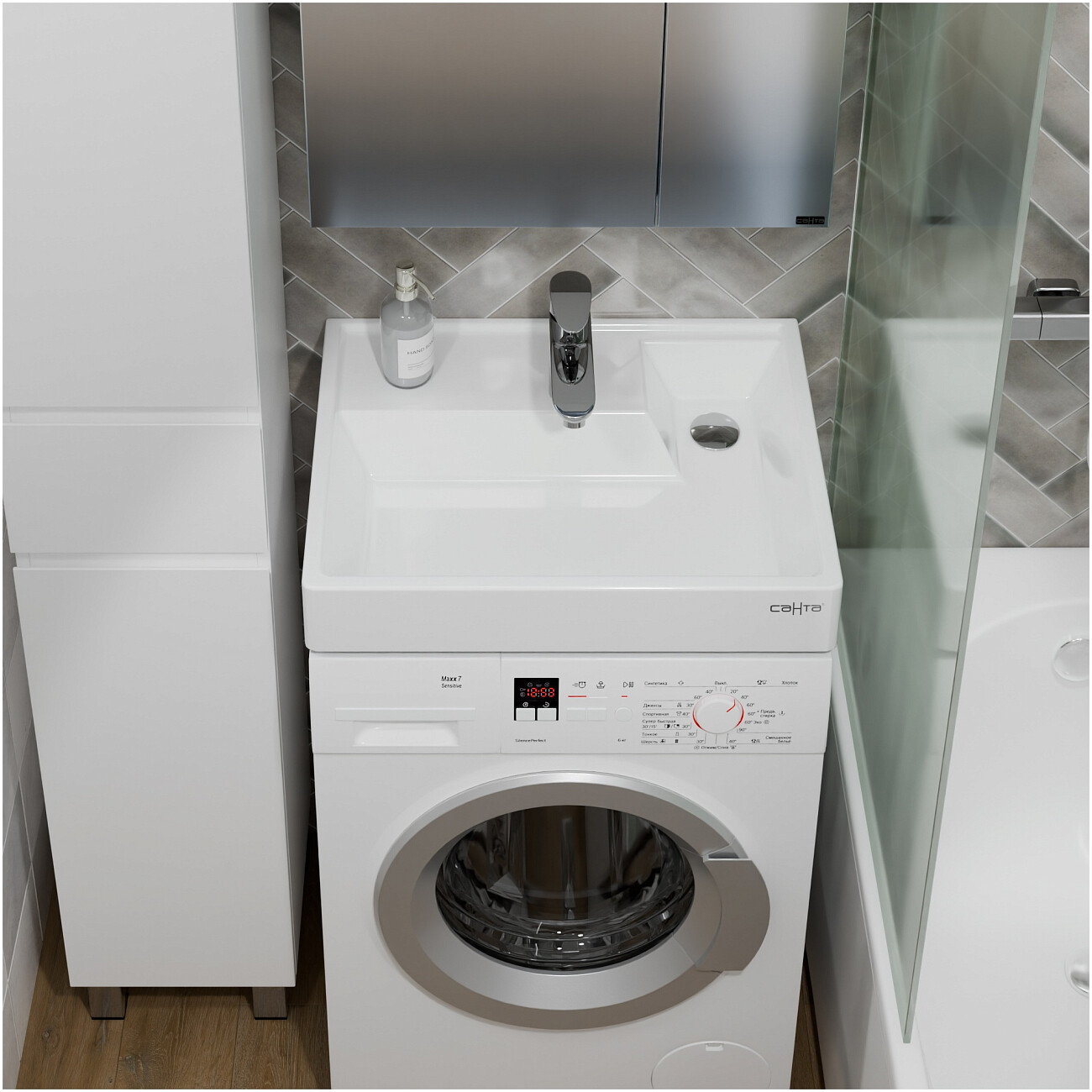 Раковина над стиральной машиной 50х60 см белая "Юпитер" 900117 - изображение 3