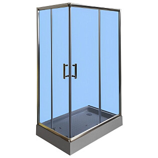 Душевой уголок прямоугольный с низким поддоном 80х120 см хром Parly ZQ121G