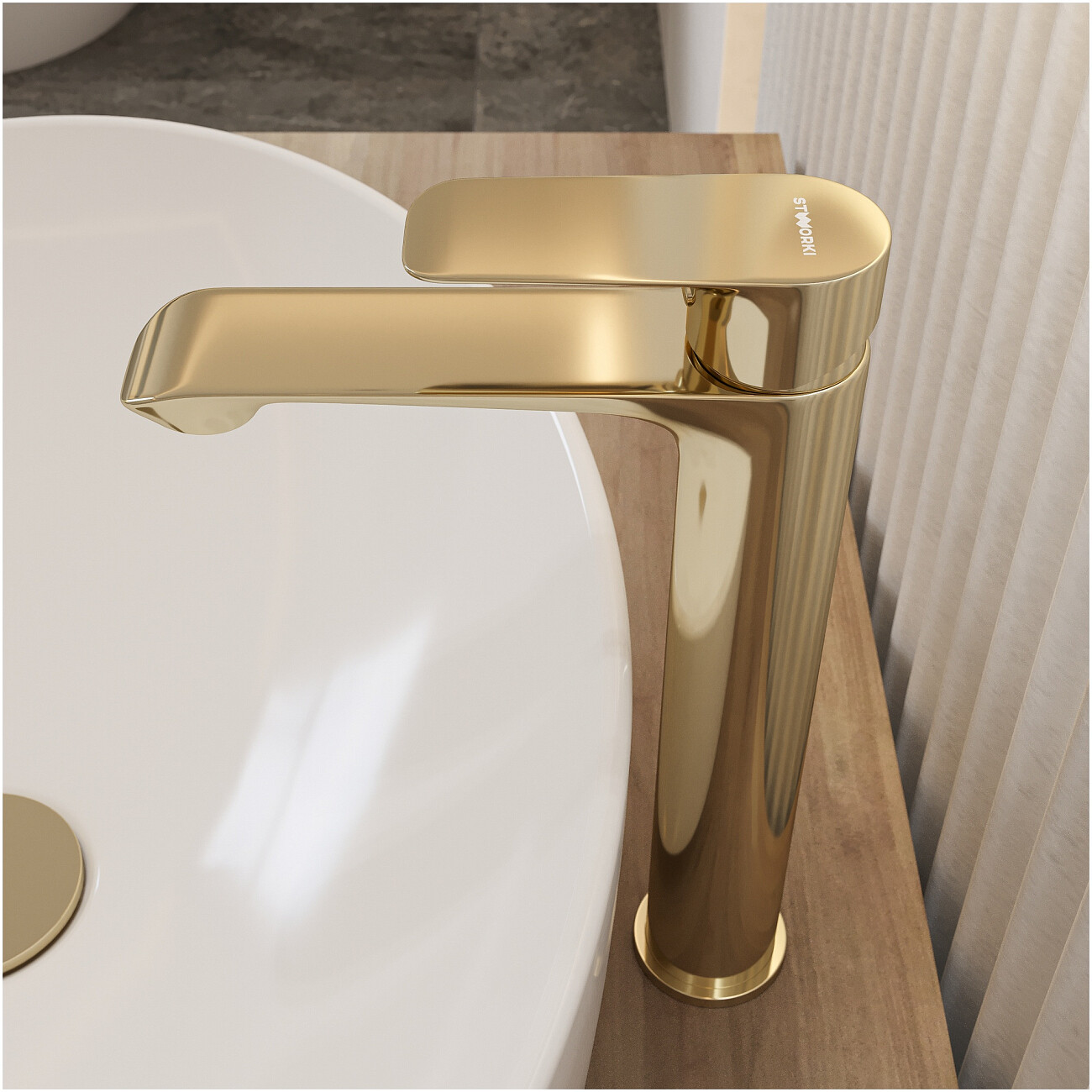 Смеситель для раковины однорычажный золотой Stworki "Копенгаген" S42020GG - изображение 7