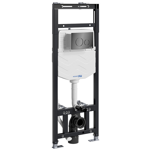 Инсталляция для унитаза с кнопкой смыва черный глянец Wasserkraft Alme 15TLT.010.ME.PB02 - изображение 1
