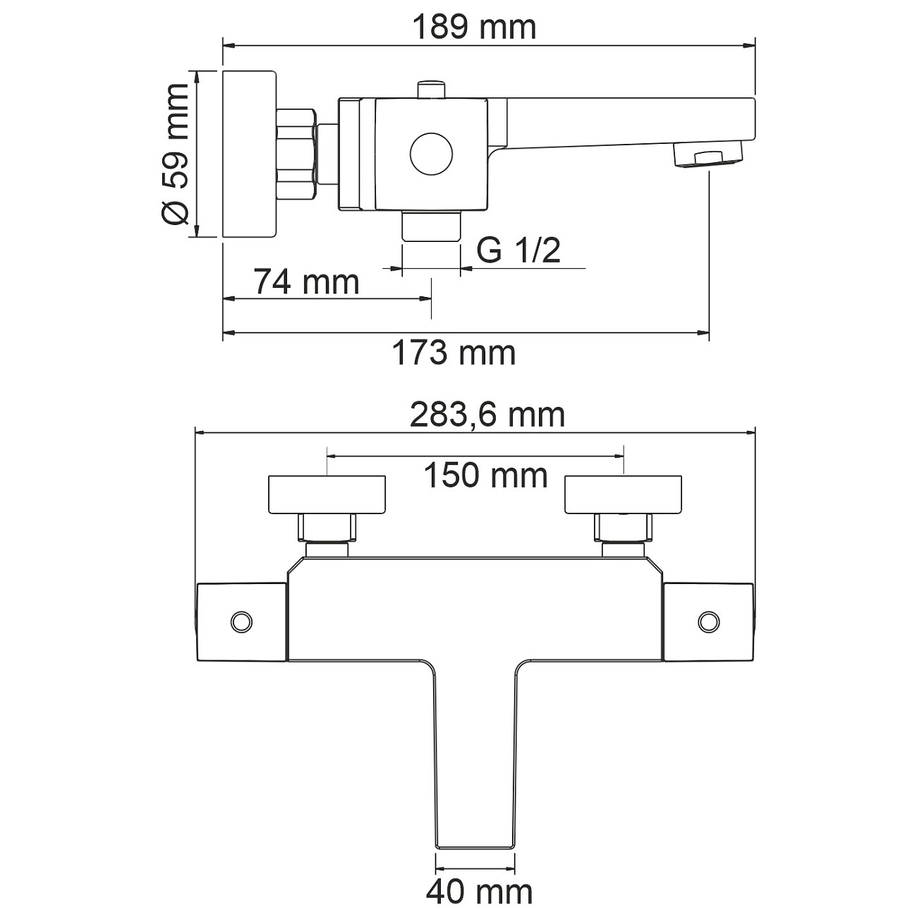 Смеситель для ванны термостатический из латуни хром Wasserkraft 1511 Thermo - изображение 11