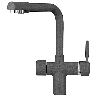 Смеситель для кухни однорычажный с изливом для фильтрованной воды графит Point PN3104GR