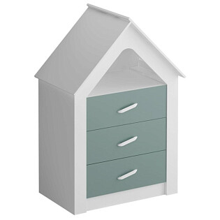 Комод белый с 3 цветными ящиками 141,8х97,6 см муссон Campi