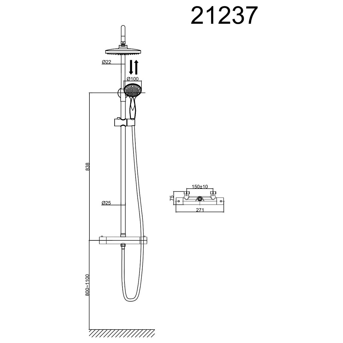 Душевой комплект термостатический хром D&K Bayern Potsdam DA2123701B10 - изображение 2