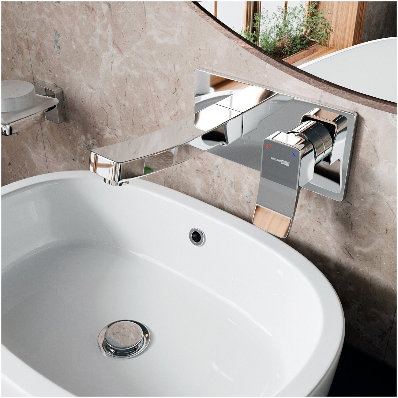 Смеситель для раковины встраиваемый из латуни хром Wasserkraft 10630 - изображение 2