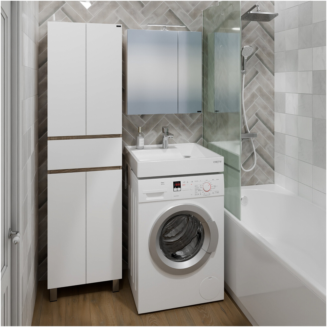 Раковина над стиральной машиной 60х60 см белая "Юпитер" 900116 - изображение 6