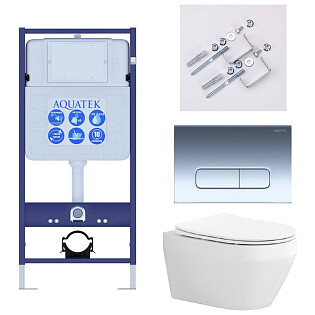 Унитаз Aquatek &quot;Лея&quot; AQ1199T-00 с инсталляцией Standard 50 INS-0000012, с клавишей KDI-0000016