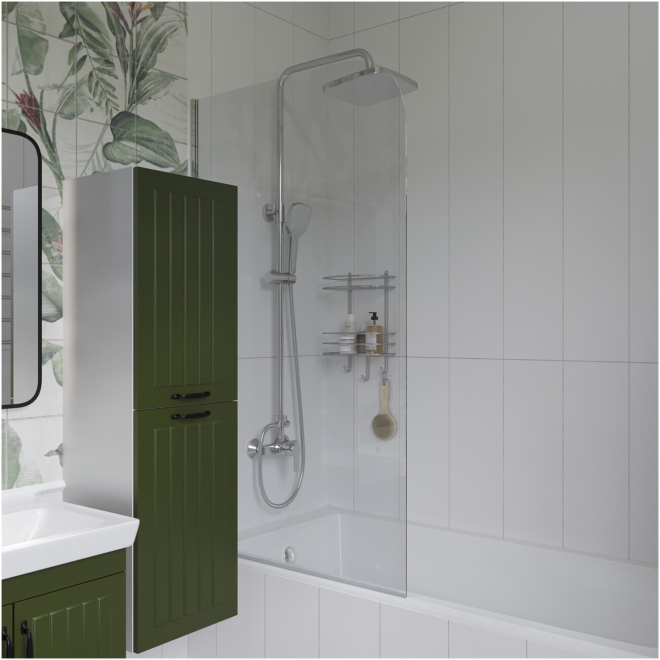 Душевая стойка с верхним душем и смесителем хром Diwo "Смоленск" SM-07cr - изображение 3