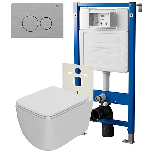 Унитаз &quot;Меркурий&quot; PN41831WM с инсталляцией &quot;Элемент&quot; PN45120 и кнопкой смыва &quot;Виктория&quot; PN44061SB