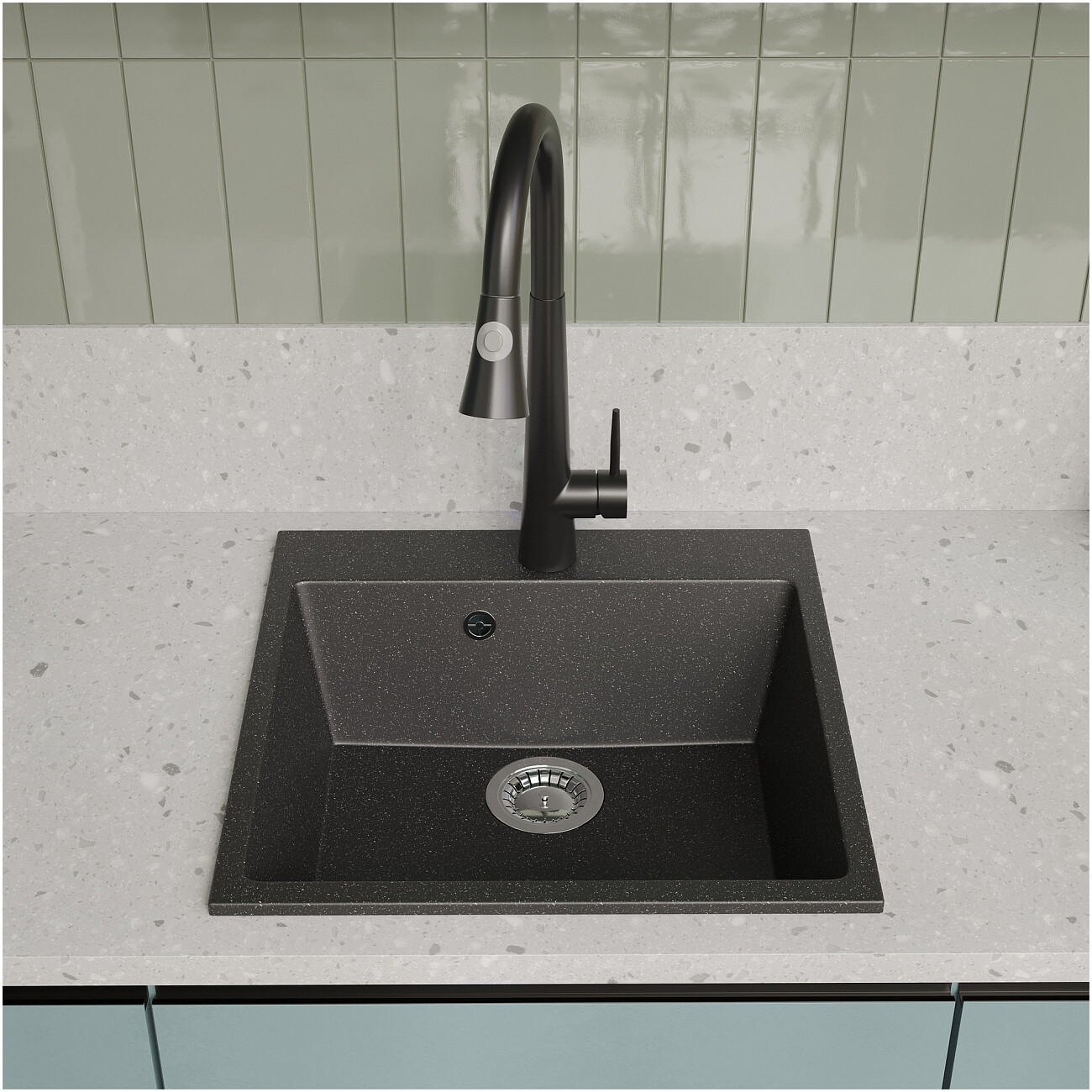 Мойка кухонная антрацит Domaci "Болонья" М-42-007 - изображение 8