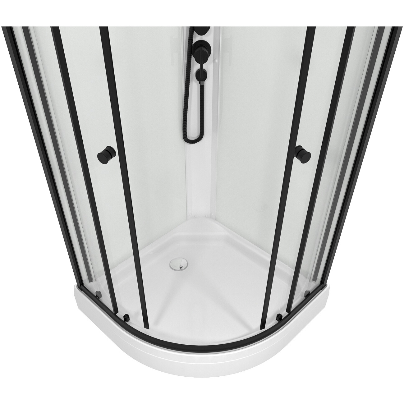  Душевая кабина 90х90 см с низким поддоном Diwo белая, черная "Анапа" Щ0000068439 - изображение 3