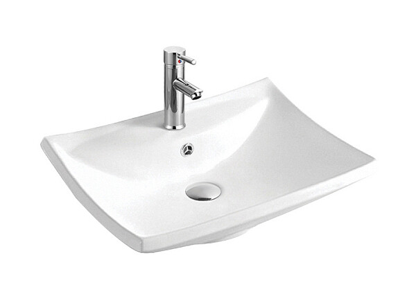Раковина накладная фарфоровая прямоугольная 46х60 см белая Aquatek AQ5518-00 - изображение 1