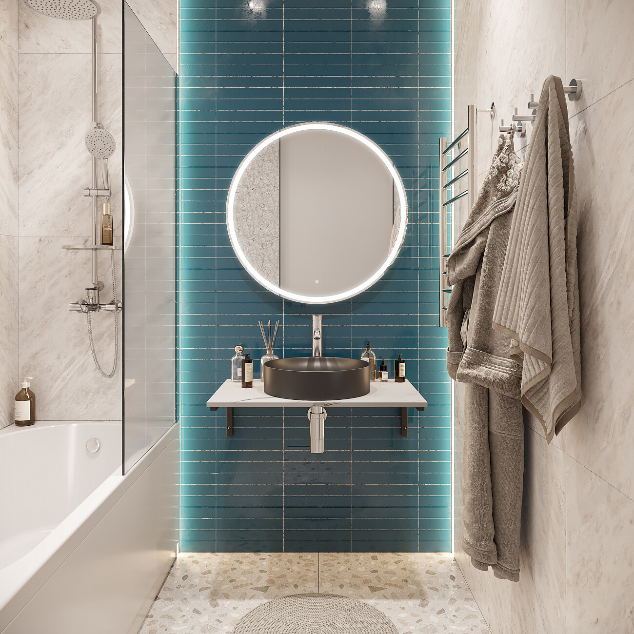 Раковина накладная керамическая круглая 43 см антрацит Stworki 3043-112 - изображение 3