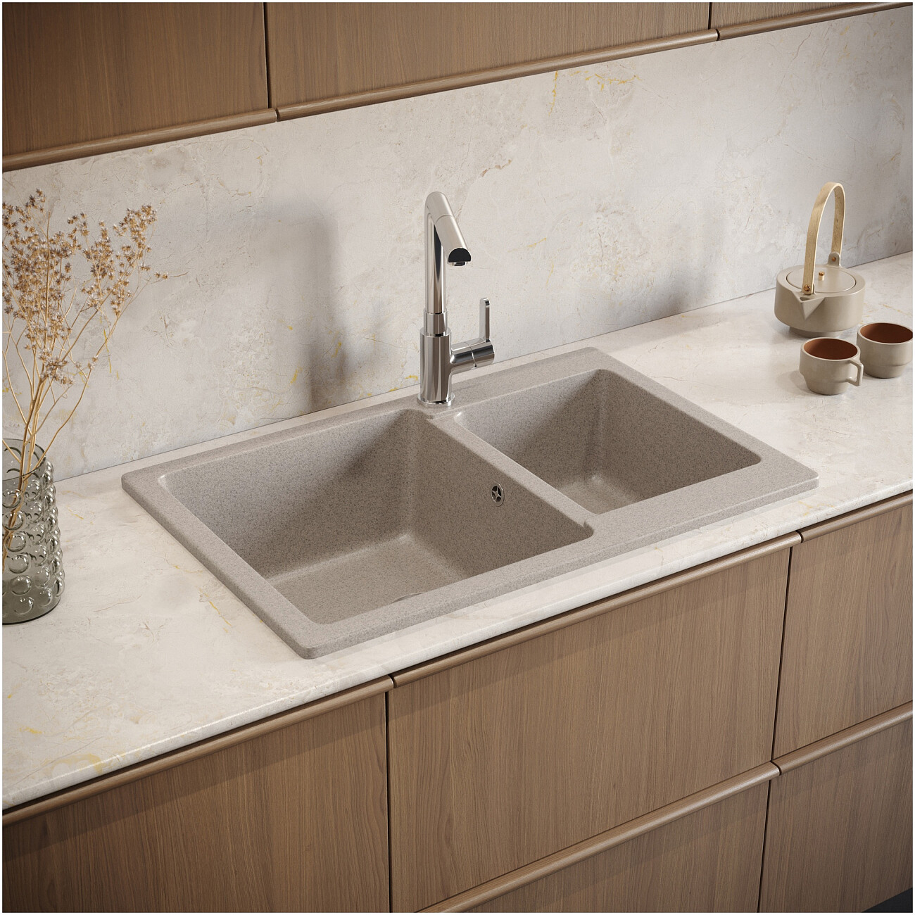 Мойка кухонная песочная Domaci "Болонья" М-191-004 - изображение 8