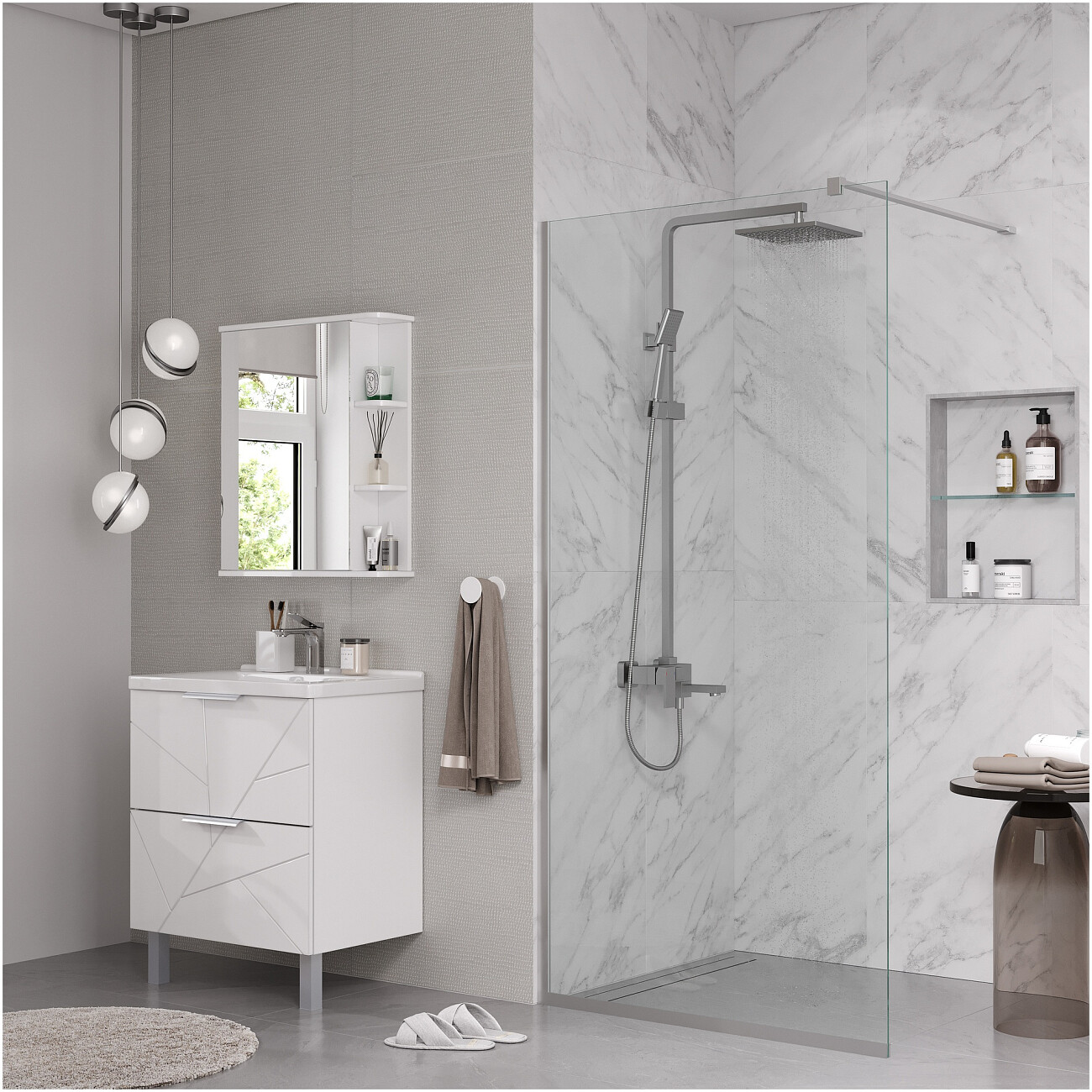 Душевое ограждение стекло прозрачное, хром Reflexion RX200100CCR-17 - изображение 2