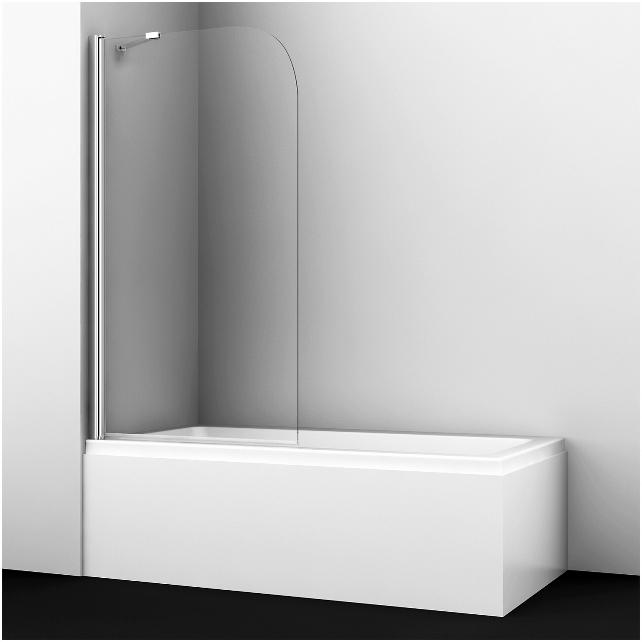 Штора стеклянная на ванну 140х80 см хром Wasserkraft Leine 35P01-80 Fixed - изображение 2