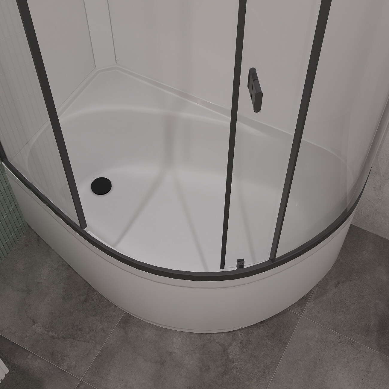 Душевая кабина ассиметричная левая 80х120 см черная Stworki "Стокгольм" HWSC-302LА-12080BT - изображение 5