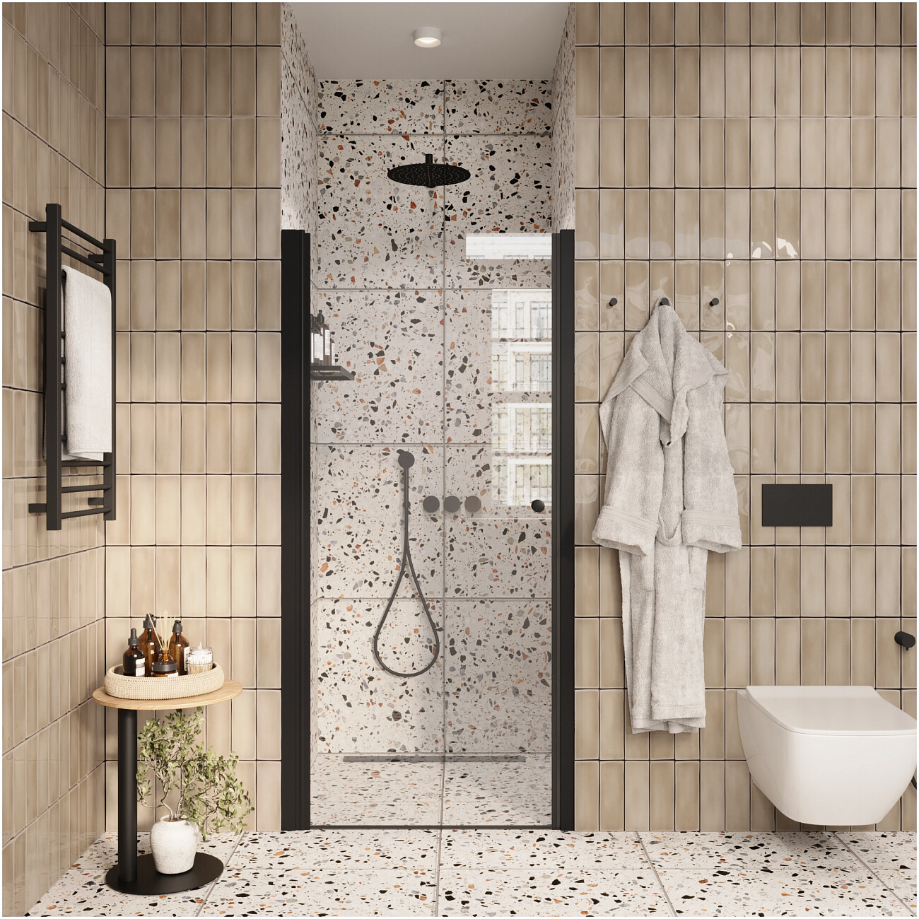 Душевая дверь в нишу распашная стеклянная прозрачная Parly DE80B - изображение 3