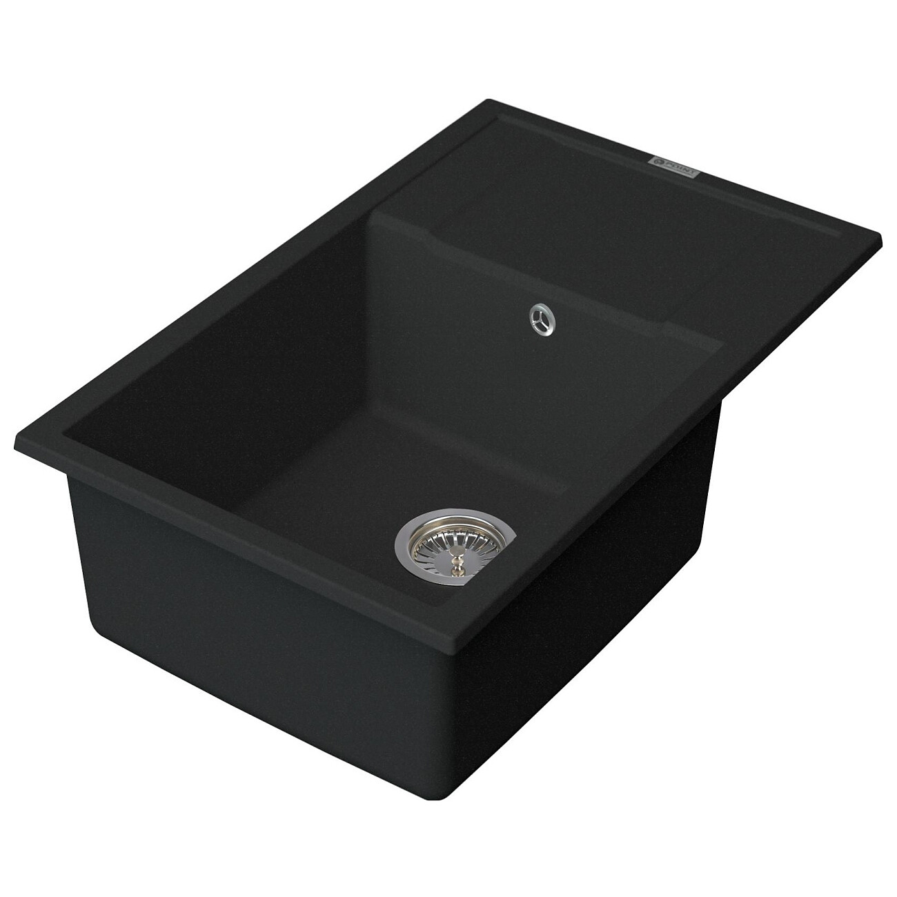Мойка кухонная кварцевая прямоугольная черная Point "Велета 78" PN3002B - изображение 2