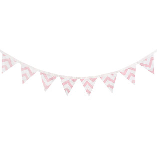 Гирлянда из 8 флажков Pink Zigzag