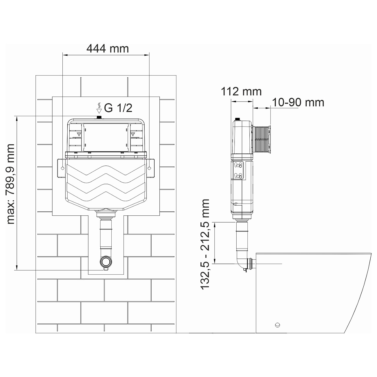 Встраиваемый смывной бачок с кнопкой смыва белой Wasserkraft Aller 10TLT.031.ME.WH02 - изображение 2