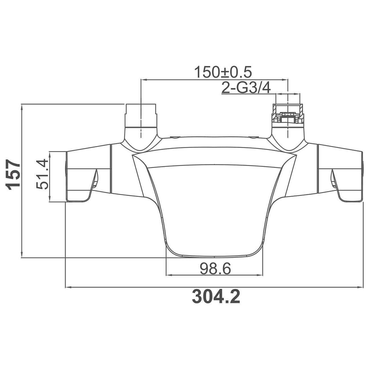 Смеситель для ванны с термостатом и душевым гарнитуром хром D&K Bayern Potsdam DA2143201 - изображение 2