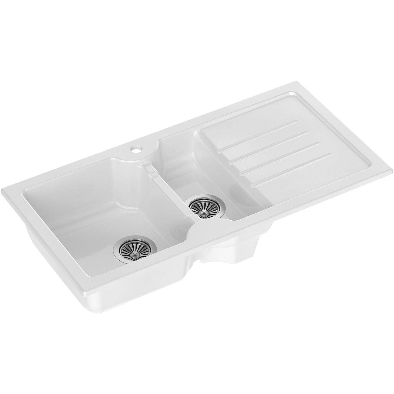Мойка белый глянец Domaci "Сиена" 54100-101 со смесителем "Равенна" DCB 3004 - изображение 2