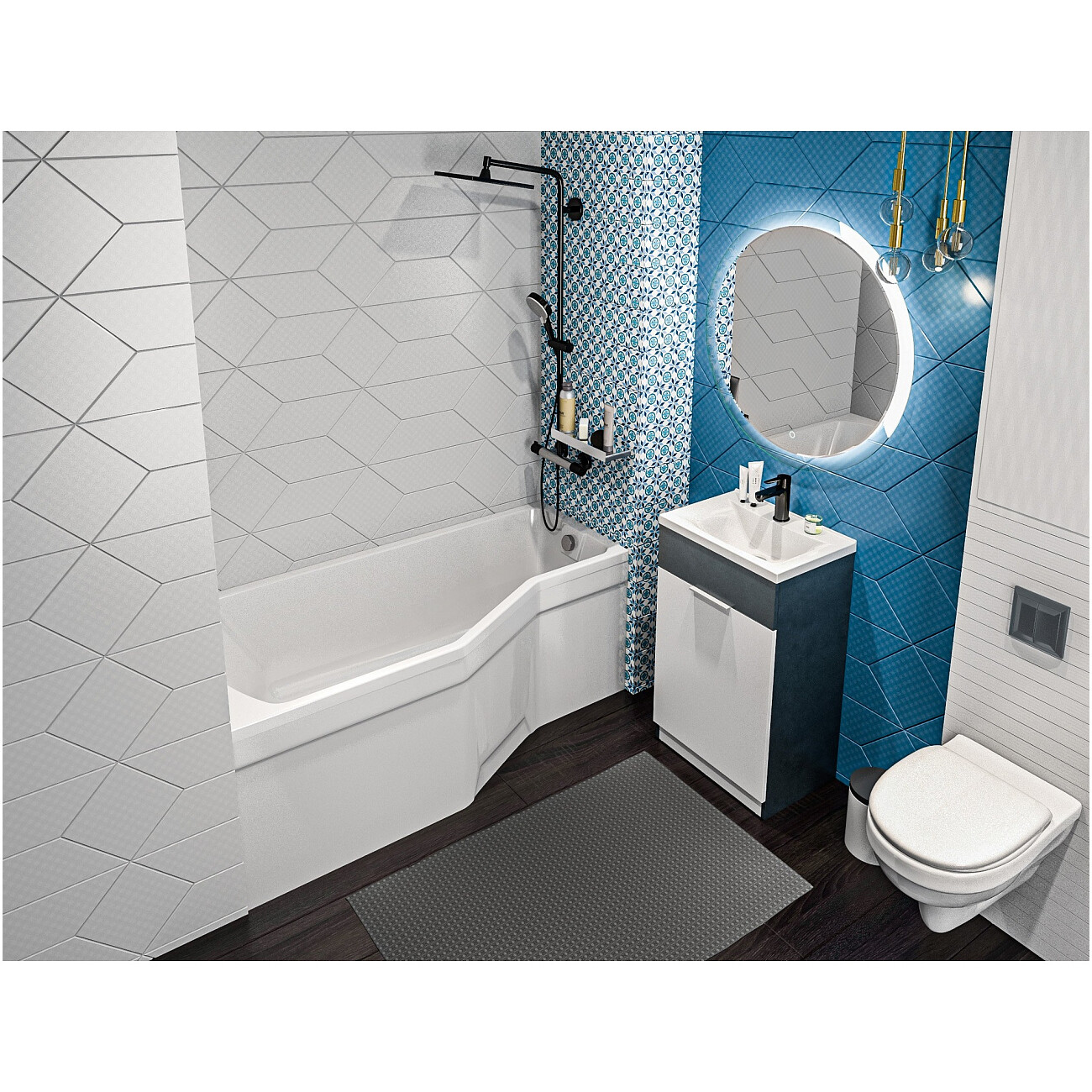 Ванна акриловая 150х75 см правая белая Creto Karmen 33-15075R - изображение 7