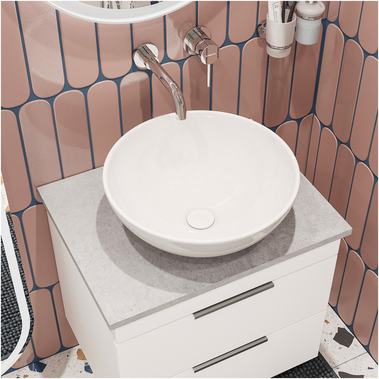 Раковина-чаша 42 см белая Stworki "Карлстад" S35410WH - изображение 5