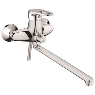 Смеситель для ванны с душевой лейкой и длинным изливом хром D-Lin D146429