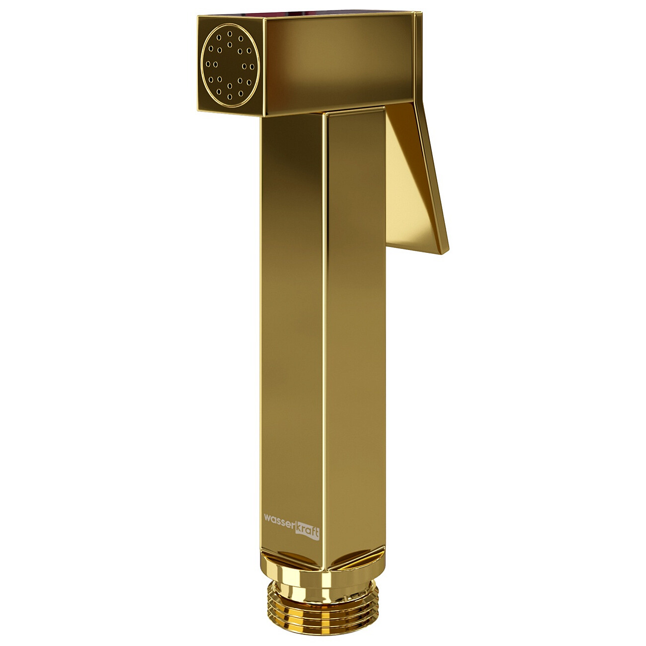 Лейка для гигиенического душа квадратная с настенным держателем глянцевое золото Wasserkraft A216 - изображение 2