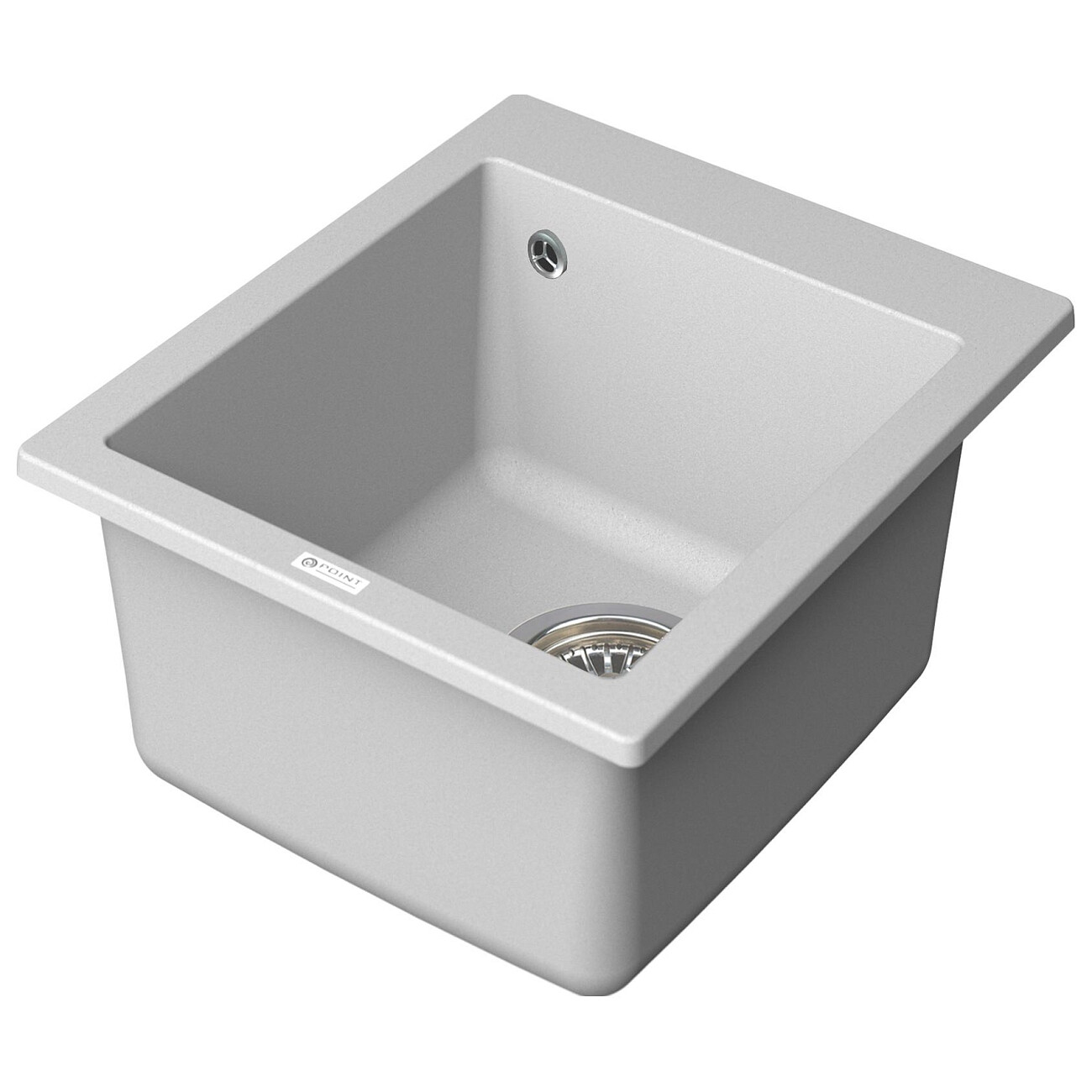 Мойка кухонная кварцевая квадратная белая Point "Динара 42" PN3004W - изображение 2