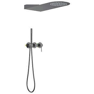 Душевой комплект встраиваемый с верхним душем черное золото Timo Saona SX-2340-18SM