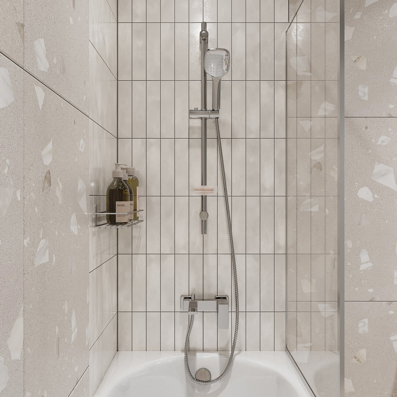 Душевой комплект рычажное управление с функцией экономии воды хром Stworki XE-06cr MG-SH01 MG-SH02 - изображение 2