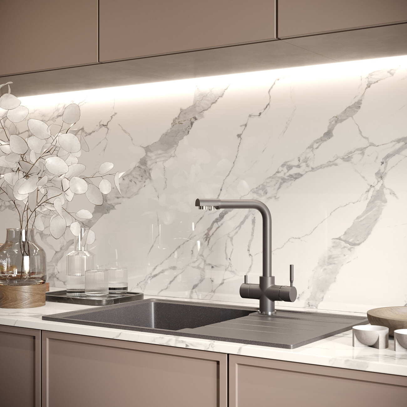 Мойка кухонная космос Domaci "Солерно" DP 780-08 - изображение 5