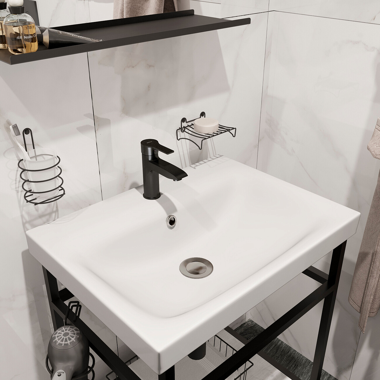 Смеситель для раковины черный Mega Snow MG-SH02-B - изображение 6