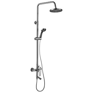 Душевой комплект с лейкой &quot;Тропический дождь&quot; хром Rossinka S35-46