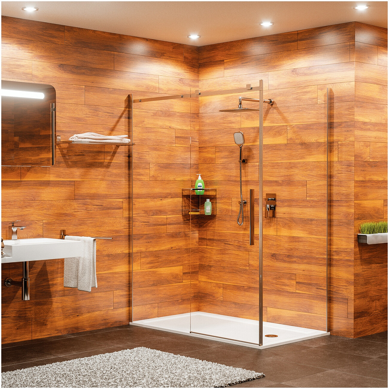 Душевой уголок прямоугольный 120х90 см хром Wasserkraft Alme 15R07 - изображение 2