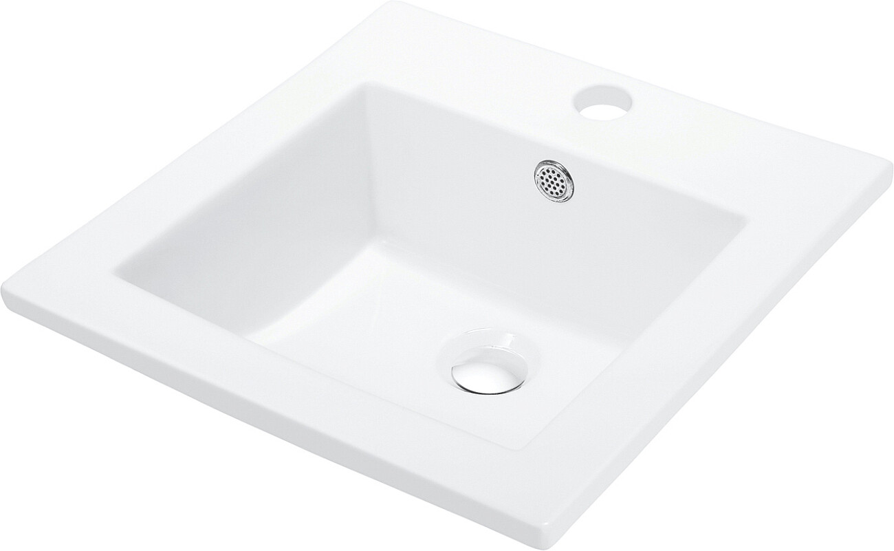 Раковина накладная фарфоровая квадратная 42 см белая Stworki "Ольтен" OLT-01kv - изображение 3