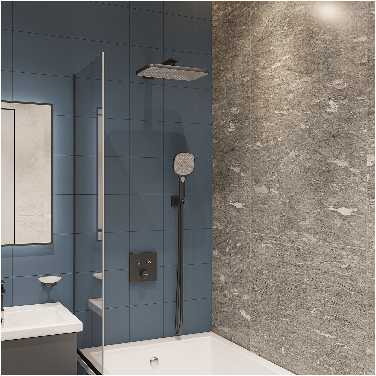 Душевой комплект матовый черный Stworki "Гетеборг" S03230BK - изображение 7