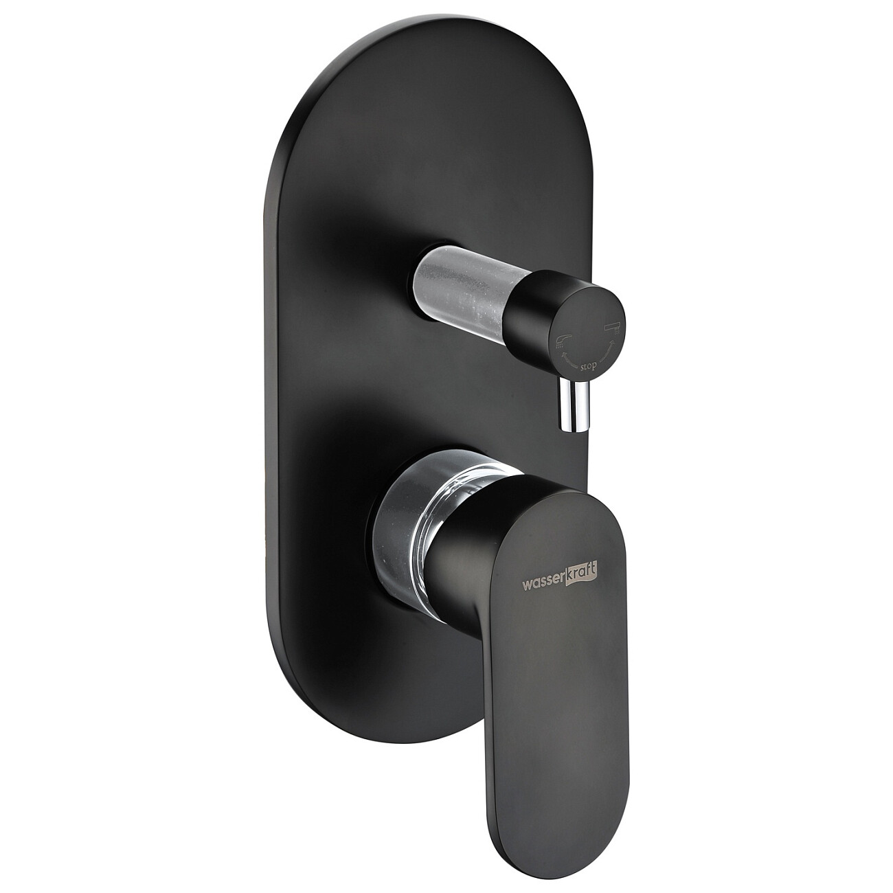 Смеситель для ванны и душа встраиваемый из латуни черный Wasserkraft 7441 - изображение 6