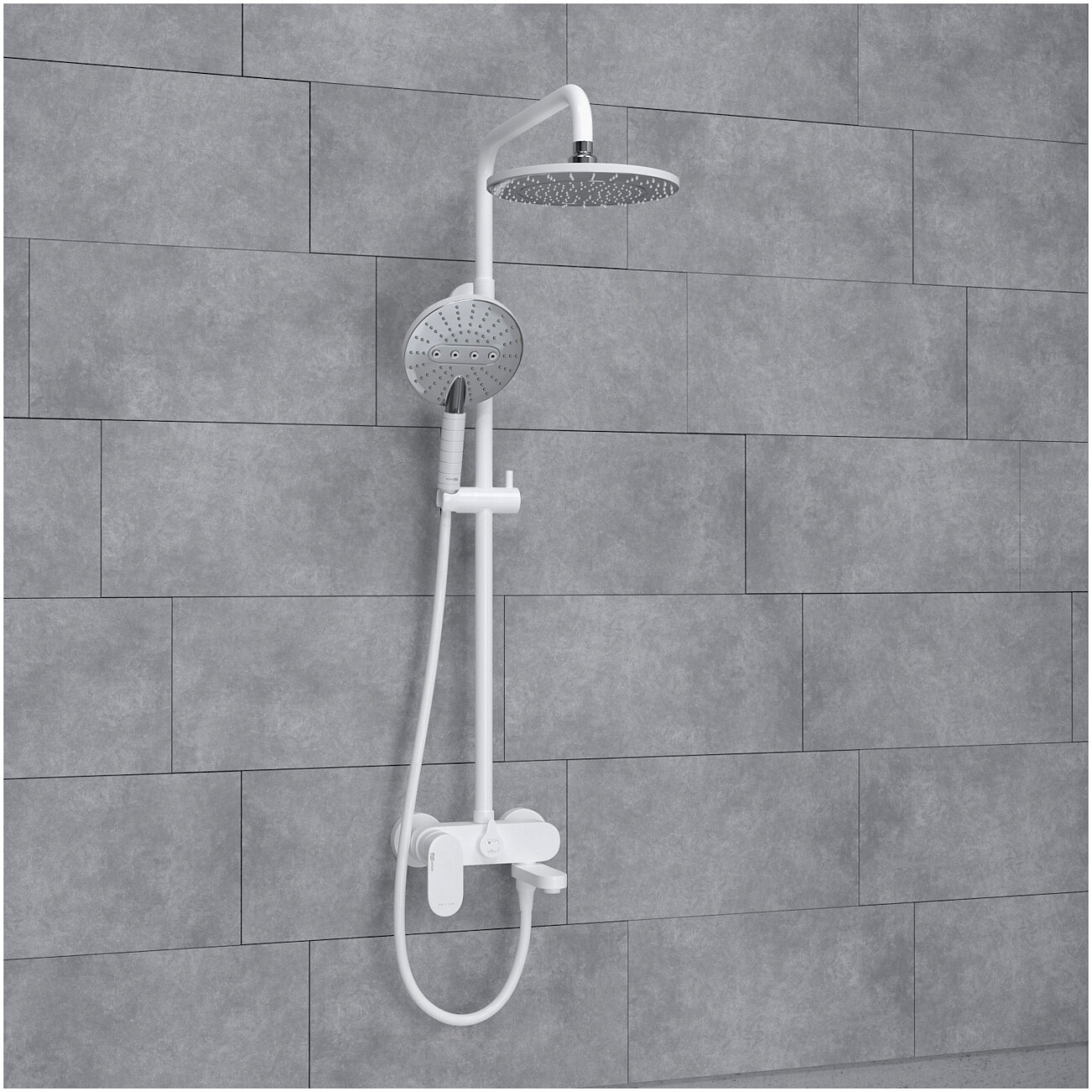 Душевая система со смесителем из латуни белая Wasserkraft A185.067.059.WM - изображение 2