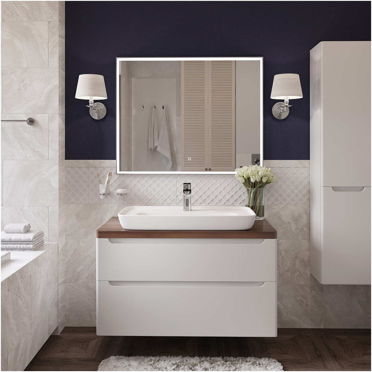 Раковина-чаша накладная фаянсовая 81 см белая Diwo "Углич" 0117 - изображение 2