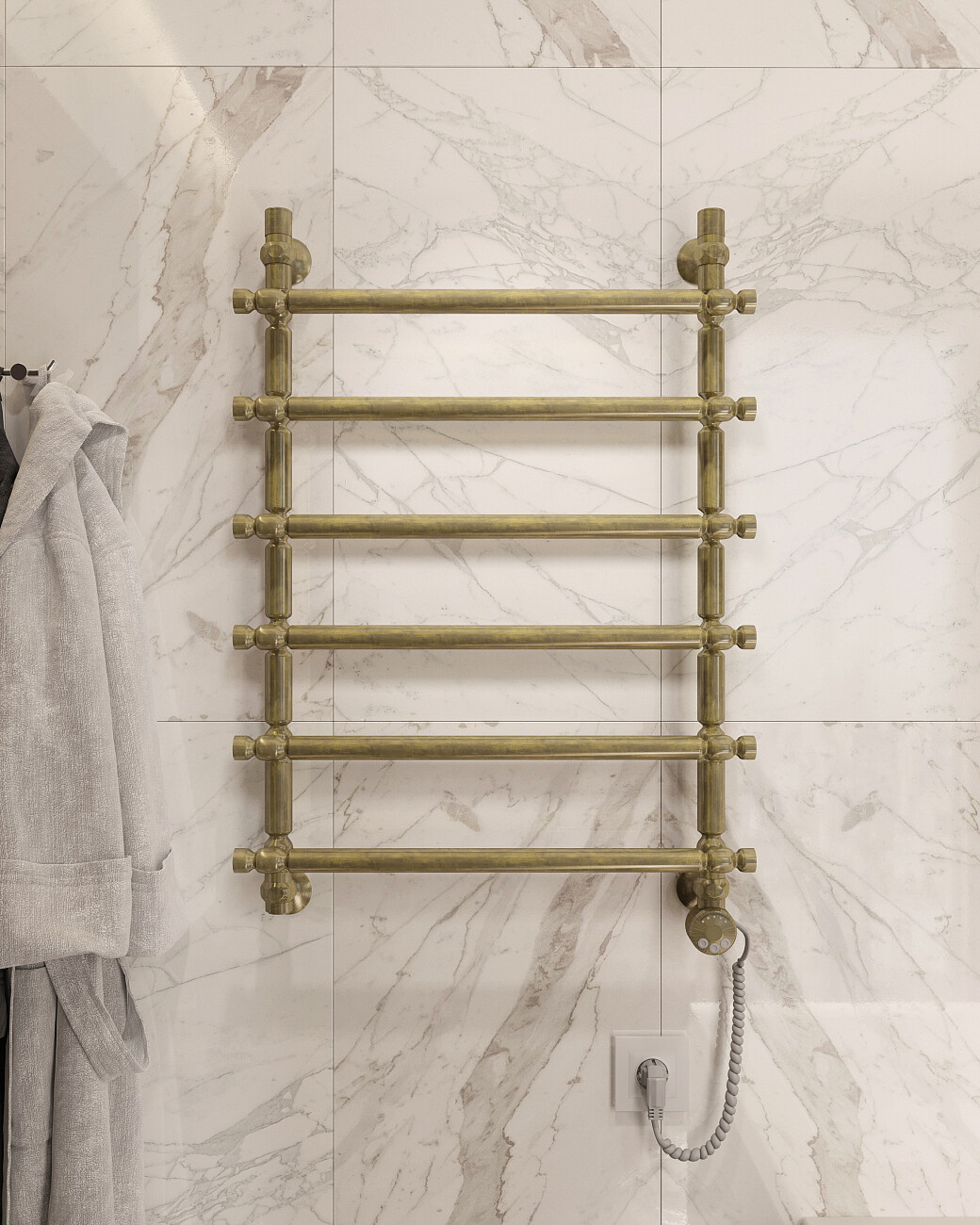 Полотенцесушитель электрический 80х50 см состаренная бронза Ewrika "Медея B3" R - изображение 4