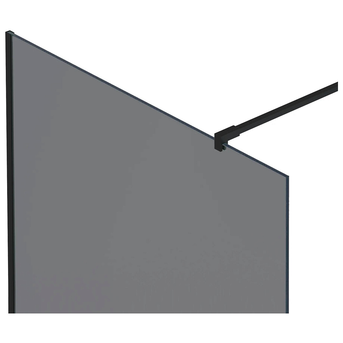 Душевая перегородка стеклянная 90х200 см тонированная, черная Reflection Walk In RX20090TBL-16 - изображение 4