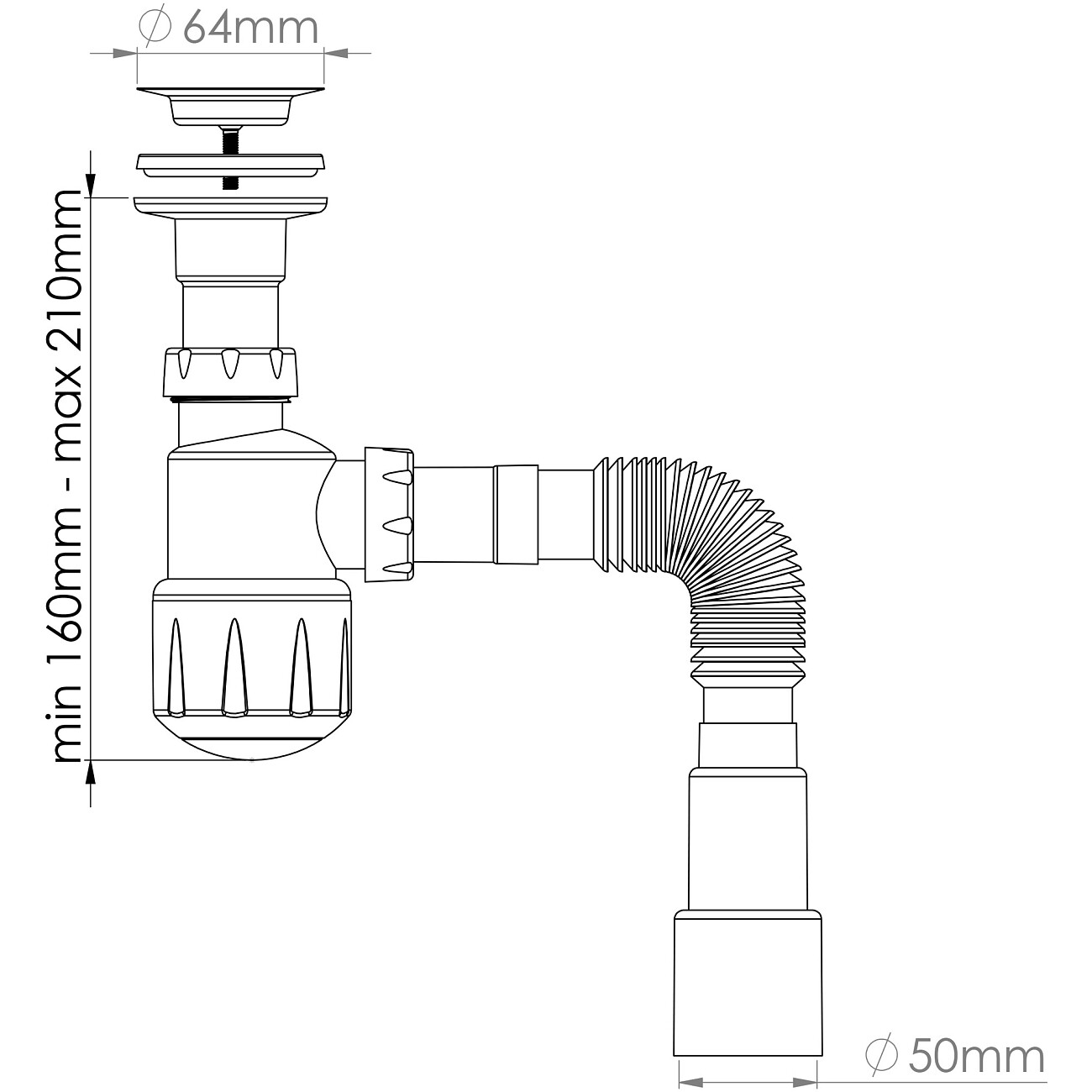Сифон для биде белый Ewrika 5055860 - изображение 6