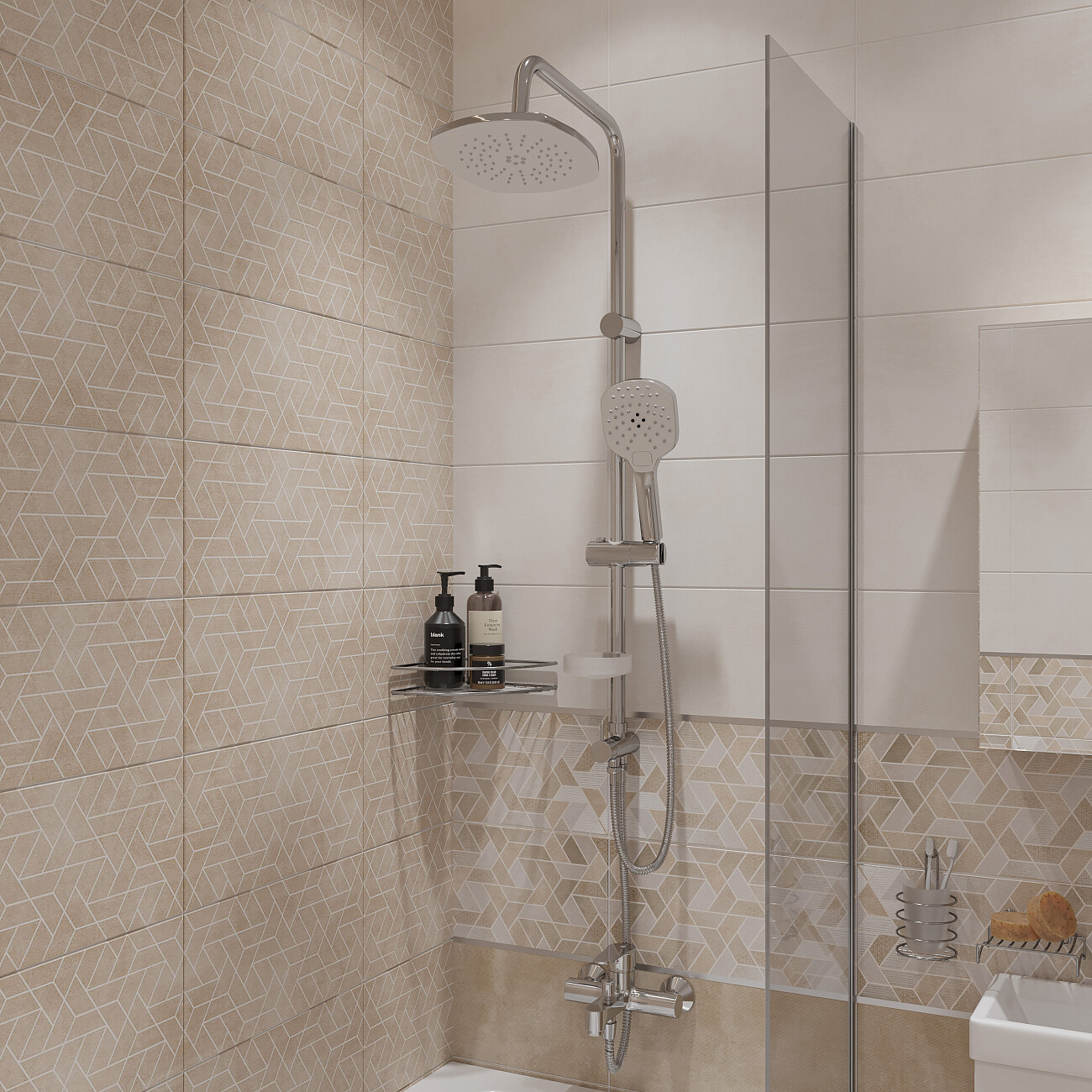 Душевая стойка с верхним душем хром Stworki "Хадстен" XA-05cr - изображение 2