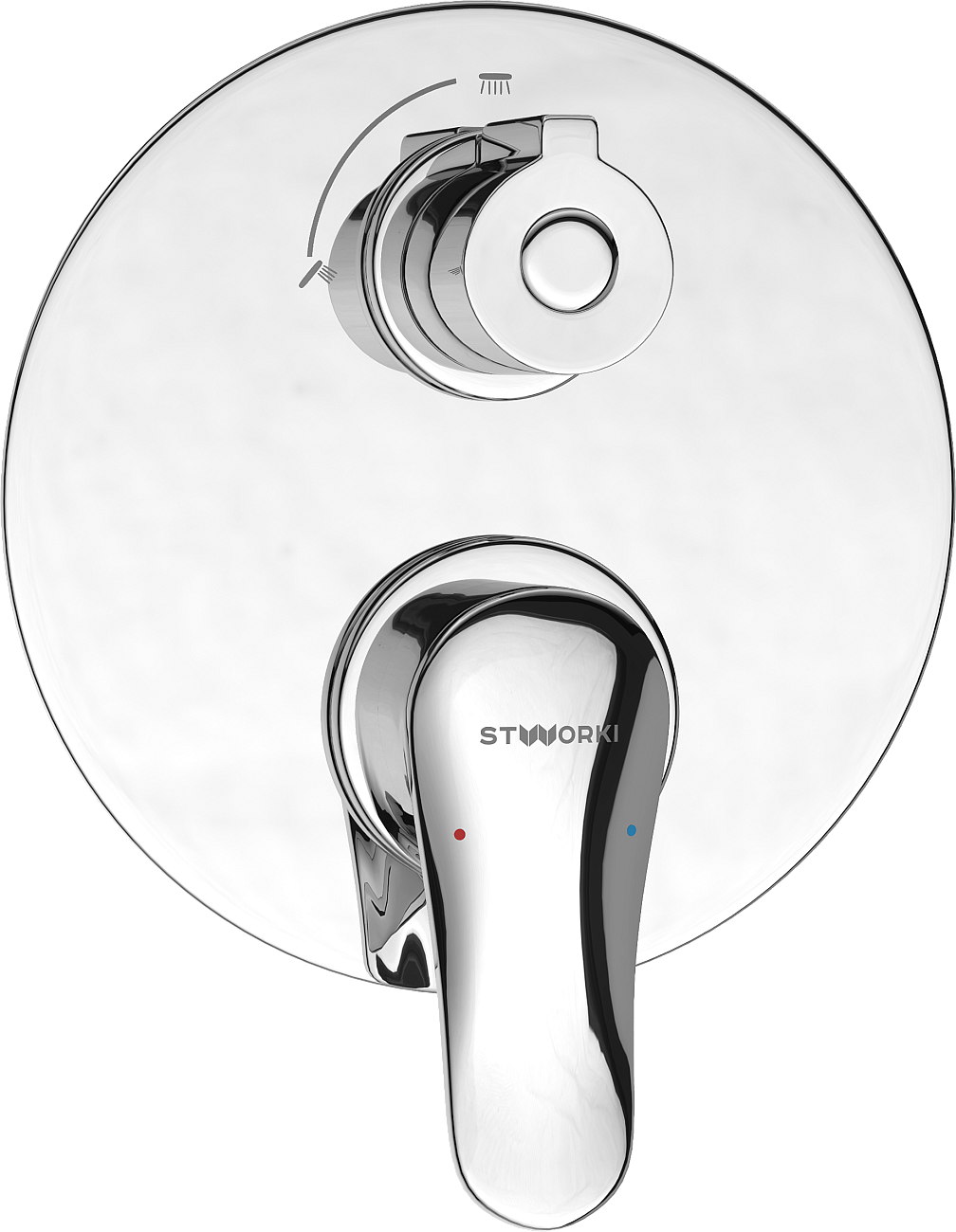 Душевой комплект рычажное управление с внутренней частью хром Stworki "Ларвик" P37268-122-1B-1 - изображение 4