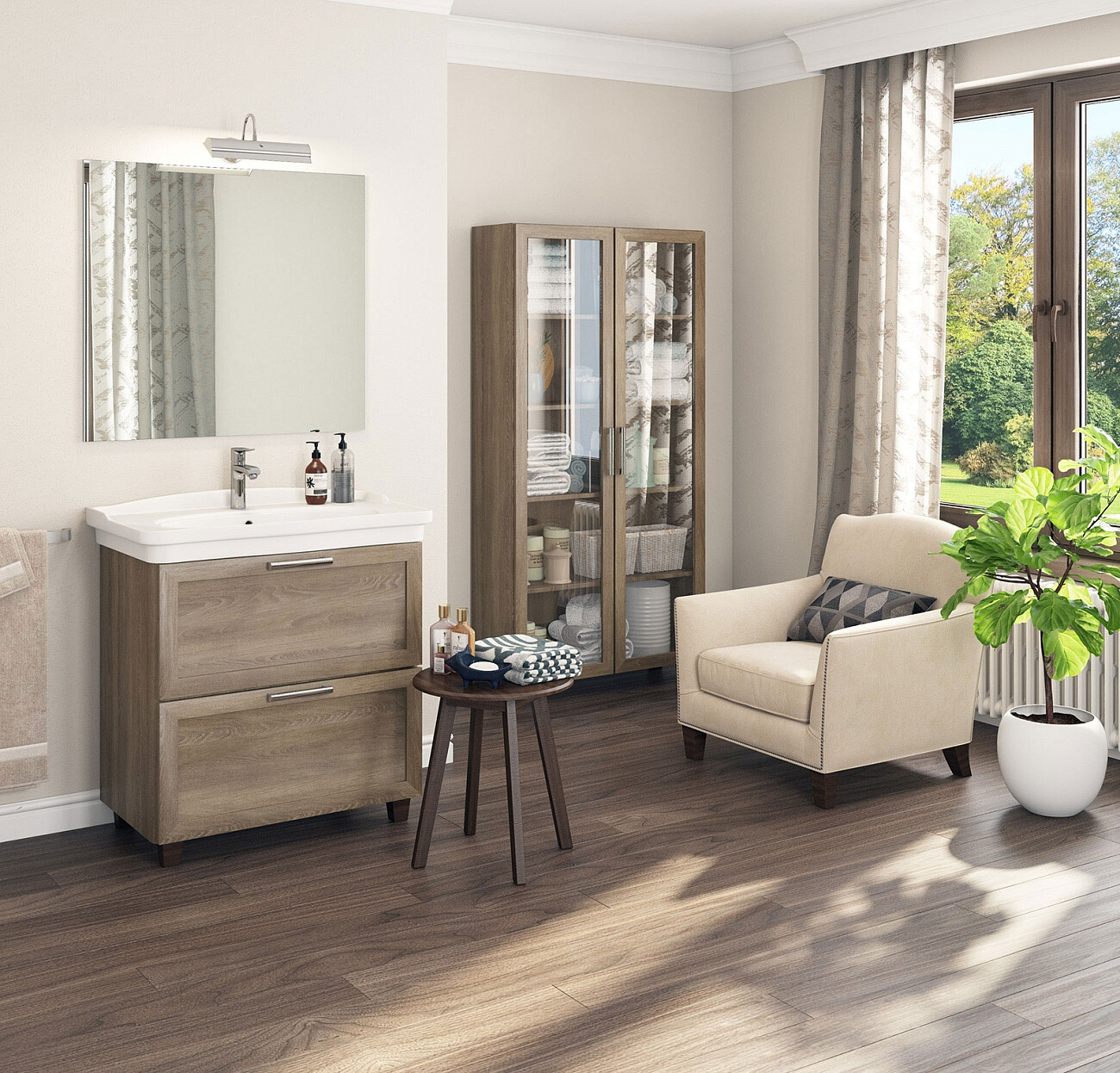 Раковина мебельная фаянсовая 85 см белая Stworki "Модерн" - изображение 4